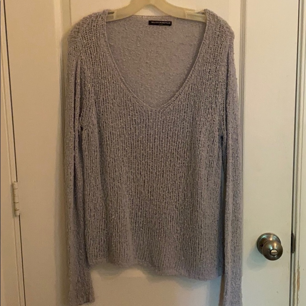 Brandy Melville Woven V-Neck Sweater